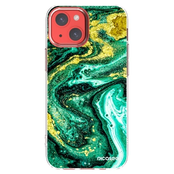 Picasee Apple iPhone 13 mini Hülle - Transparentes Silikon - Green Gold