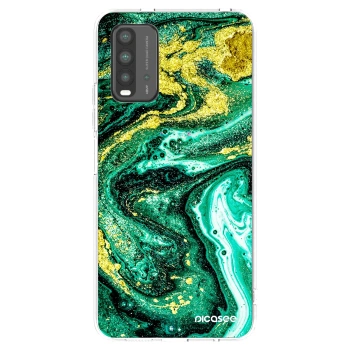 Picasee Xiaomi Redmi 9T Hülle - Transparentes Silikon - Green Gold