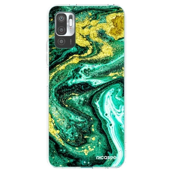 Picasee Xiaomi Redmi Note 10 5G Hülle - Transparentes Silikon - Green Gold