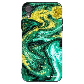Picasee Apple iPhone XR Hülle - Schwarzes Silikon - Green Gold