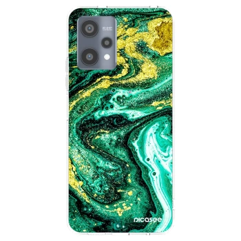 Picasee Realme 9 Pro 5G Hülle - Transparentes Silikon - Green Gold