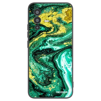 Picasee Vivo V23 5G Hülle - Schwarzes Silikon - Green Gold