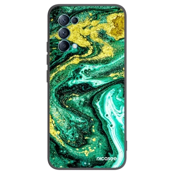 Picasee OPPO Reno 5 5G Hülle - Schwarzes Silikon - Green Gold
