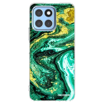 Picasee Honor X8 5G Hülle - Transparentes Silikon - Green Gold