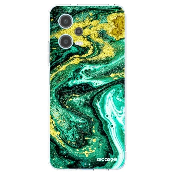 Picasee Xiaomi Redmi Note 12 5G Hülle - Transparentes Silikon - Green Gold