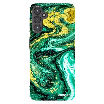 Picasee Samsung Galaxy A14 4G A145R Hülle - Transparentes Silikon - Green Gold