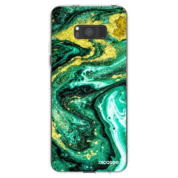 Picasee Samsung Galaxy S8 G950F Hülle - Transparentes Silikon - Green Gold