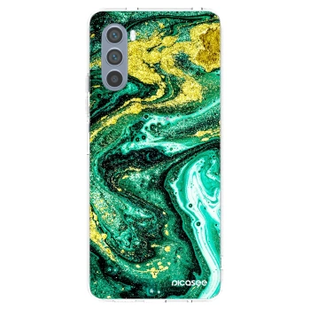 Picasee Motorola Moto G62 Hülle - Transparentes Silikon - Green Gold