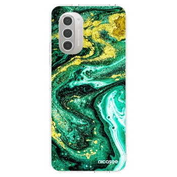 Picasee Motorola Moto G51 Hülle - Transparentes Silikon - Green Gold