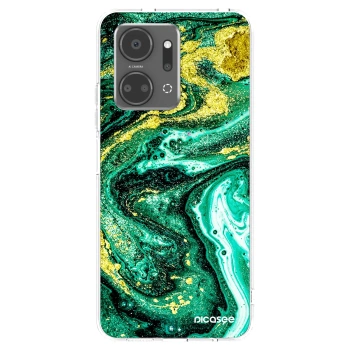 Picasee Honor X7a Hülle - Transparentes Silikon - Green Gold