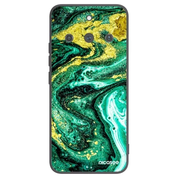 Picasee Realme 11 Pro+ Hülle - Schwarzes Silikon - Green Gold