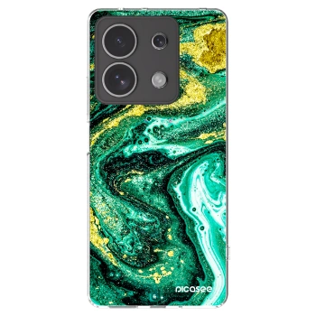 Picasee Xiaomi Redmi Note 13 4G Hülle - Transparentes Silikon - Green Gold