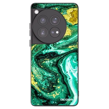 Picasee OnePlus 12 5G Hülle - Schwarzes Silikon - Green Gold