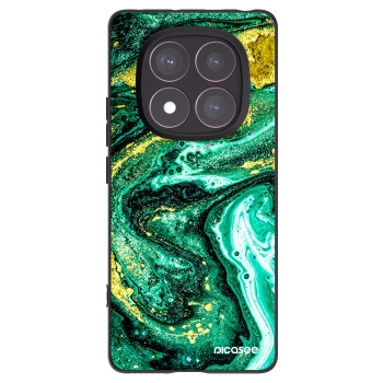 Picasee Xiaomi Redmi Note 14 Pro 4G Hülle - Schwarzes Silikon - Green Gold