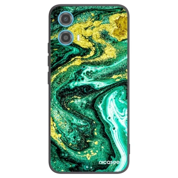 Picasee Motorola Moto G34 5G Hülle - Schwarzes Silikon - Green Gold
