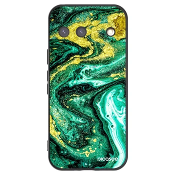 Picasee Google Pixel 9 Hülle - Schwarzes Silikon - Green Gold