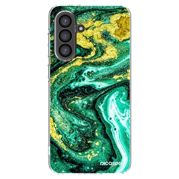 Picasee Samsung Galaxy A56 5G A566B Hülle - Transparentes Silikon - Green Gold