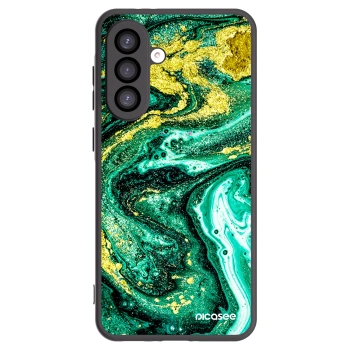 Picasee Samsung Galaxy A26 5G A266B Hülle - Schwarzes Silikon - Green Gold
