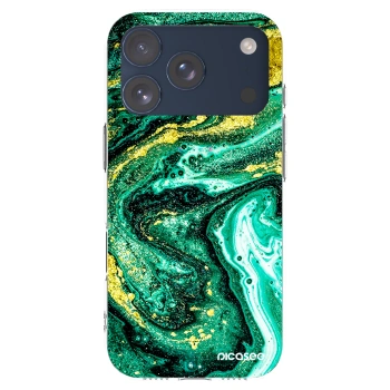 Picasee Apple iPhone 17 Pro Hülle - Transparentes Silikon - Green Gold