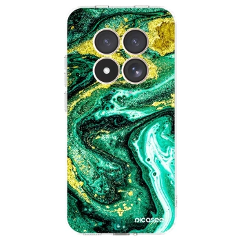 Picasee Xiaomi Redmi Note 15 Pro 4G Hülle - Transparentes Silikon - Green Gold