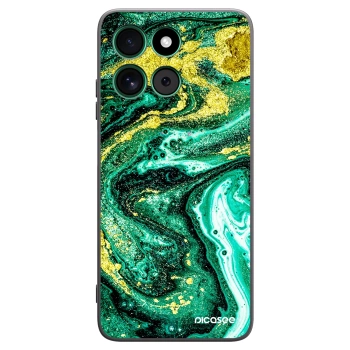 Picasee Motorola Moto G57 Power Hülle - Schwarzes Silikon - Green Gold