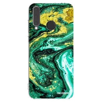 Picasee Honor 20 Lite Hülle - Transparentes Silikon - Green Gold