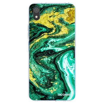 Picasee Xiaomi Redmi 7A Hülle - Transparentes Silikon - Green Gold