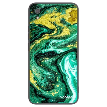 Picasee Xiaomi Redmi 7A Hülle - Schwarzes Silikon - Green Gold