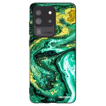 Picasee Samsung Galaxy S20 Ultra 5G G988F Hülle - Schwarzes Silikon - Green Gold