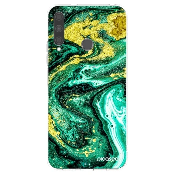 Picasee Huawei P40 Lite E Hülle - Transparentes Silikon - Green Gold