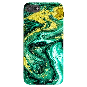 Picasee Apple iPhone SE 2020 Hülle - Transparentes Silikon - Green Gold
