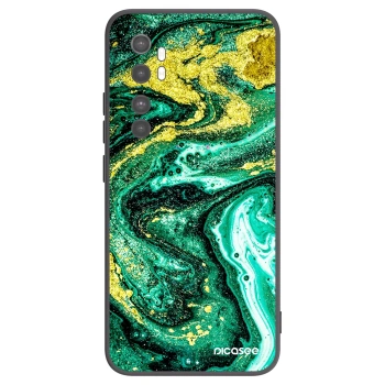 Picasee Xiaomi Mi Note 10 Lite Hülle - Schwarzes Silikon - Green Gold