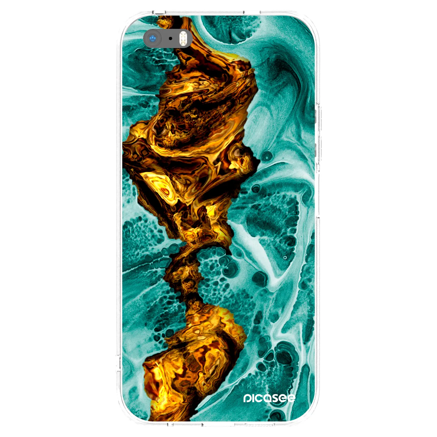 Picasee Apple iPhone 5/5S/SE Hülle - Transparentes Silikon - Goldsky