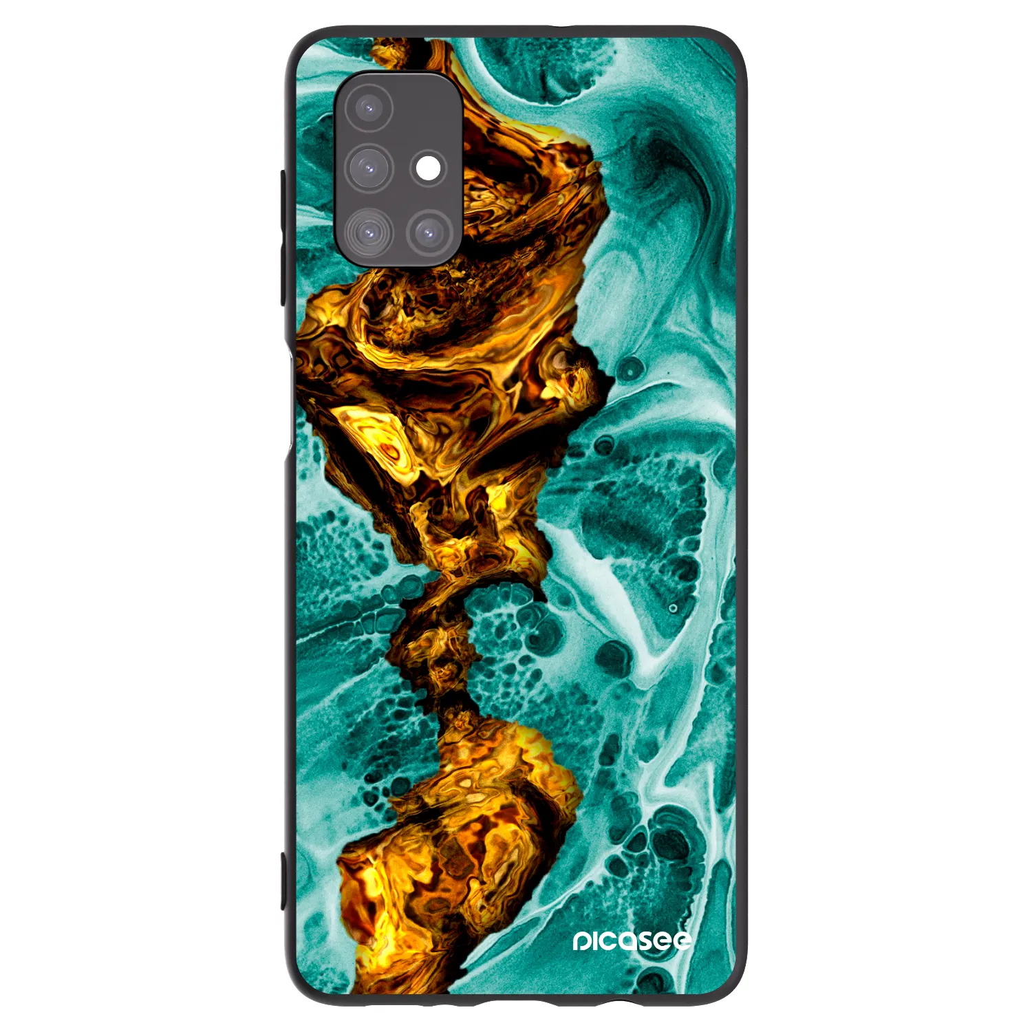 Picasee Samsung Galaxy M51 M515F Hülle - Schwarzes Silikon - Goldsky