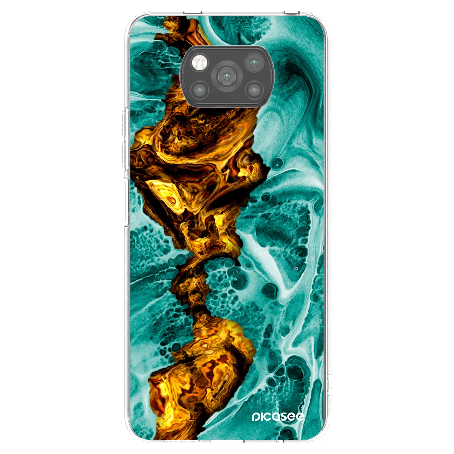 Picasee Xiaomi Poco X3 Pro Hülle - Schwarzes Silikon - Goldsky