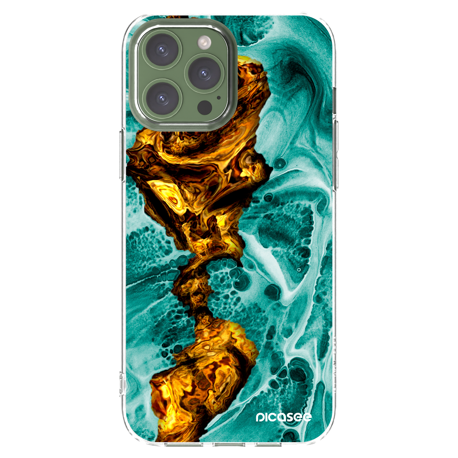 Picasee Apple iPhone 13 Pro Max Hülle - Transparentes Silikon - Goldsky