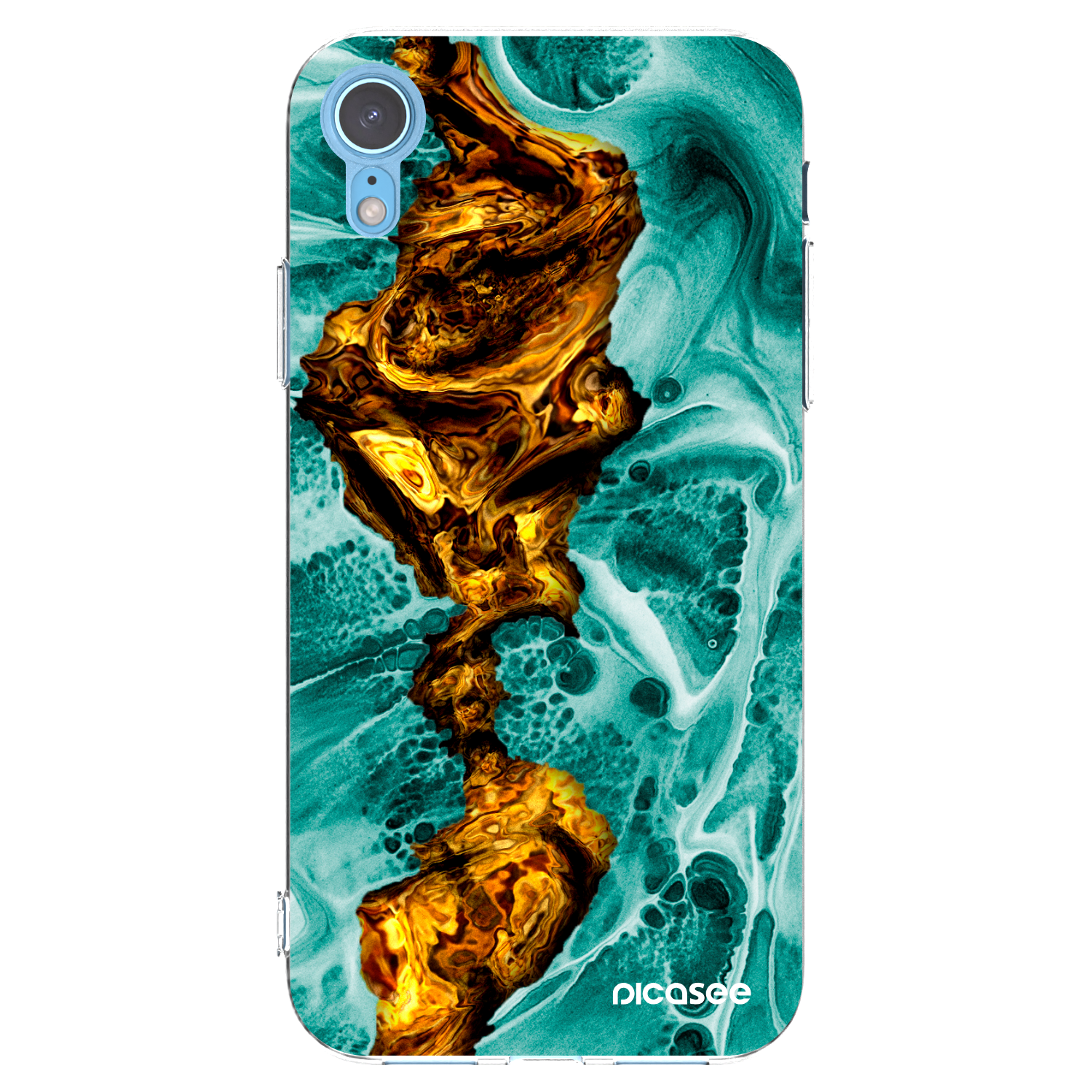 Picasee Apple iPhone XR Hülle - Transparentes Silikon - Goldsky