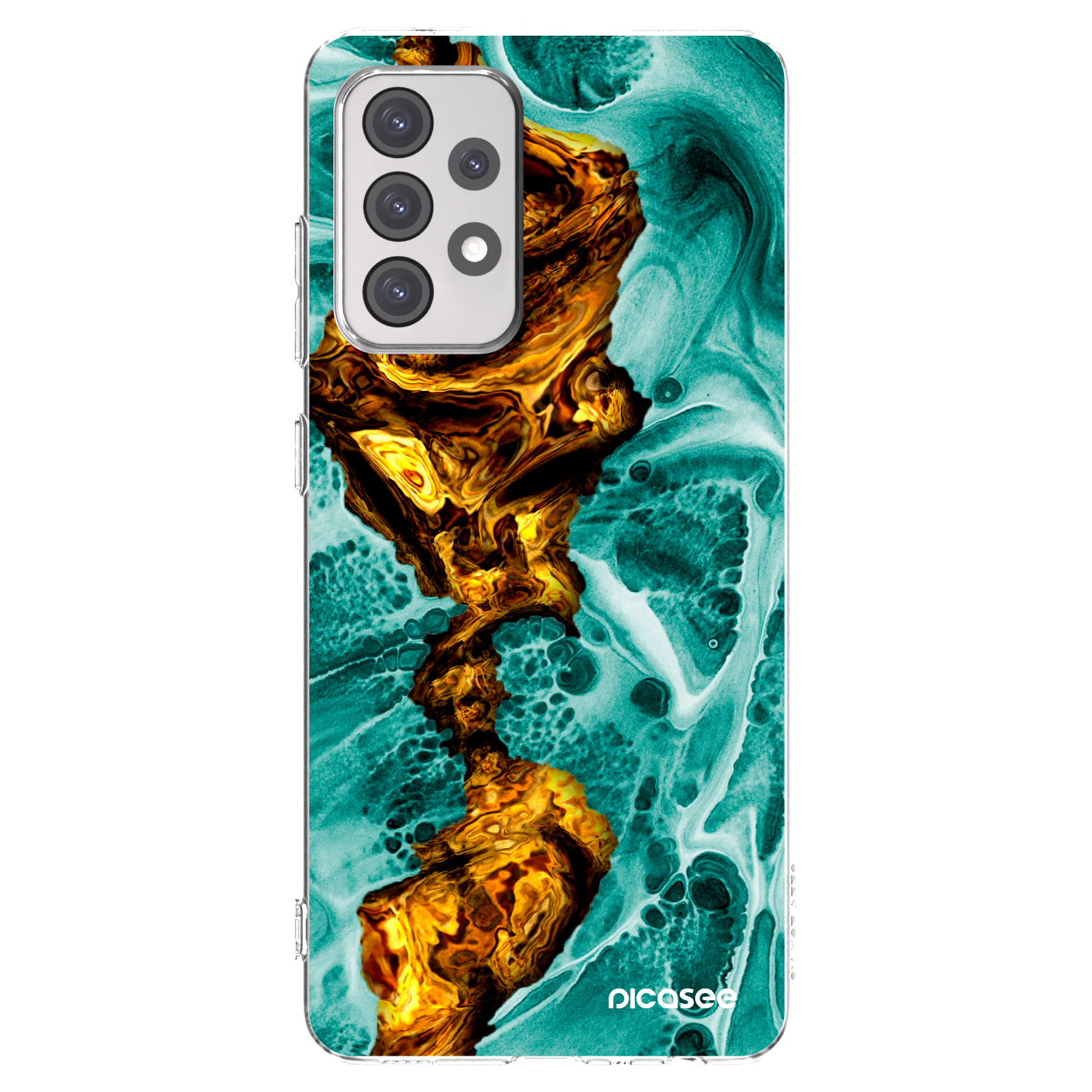 Picasee Samsung Galaxy A52s 5G A528B Hülle - Transparentes Silikon - Goldsky