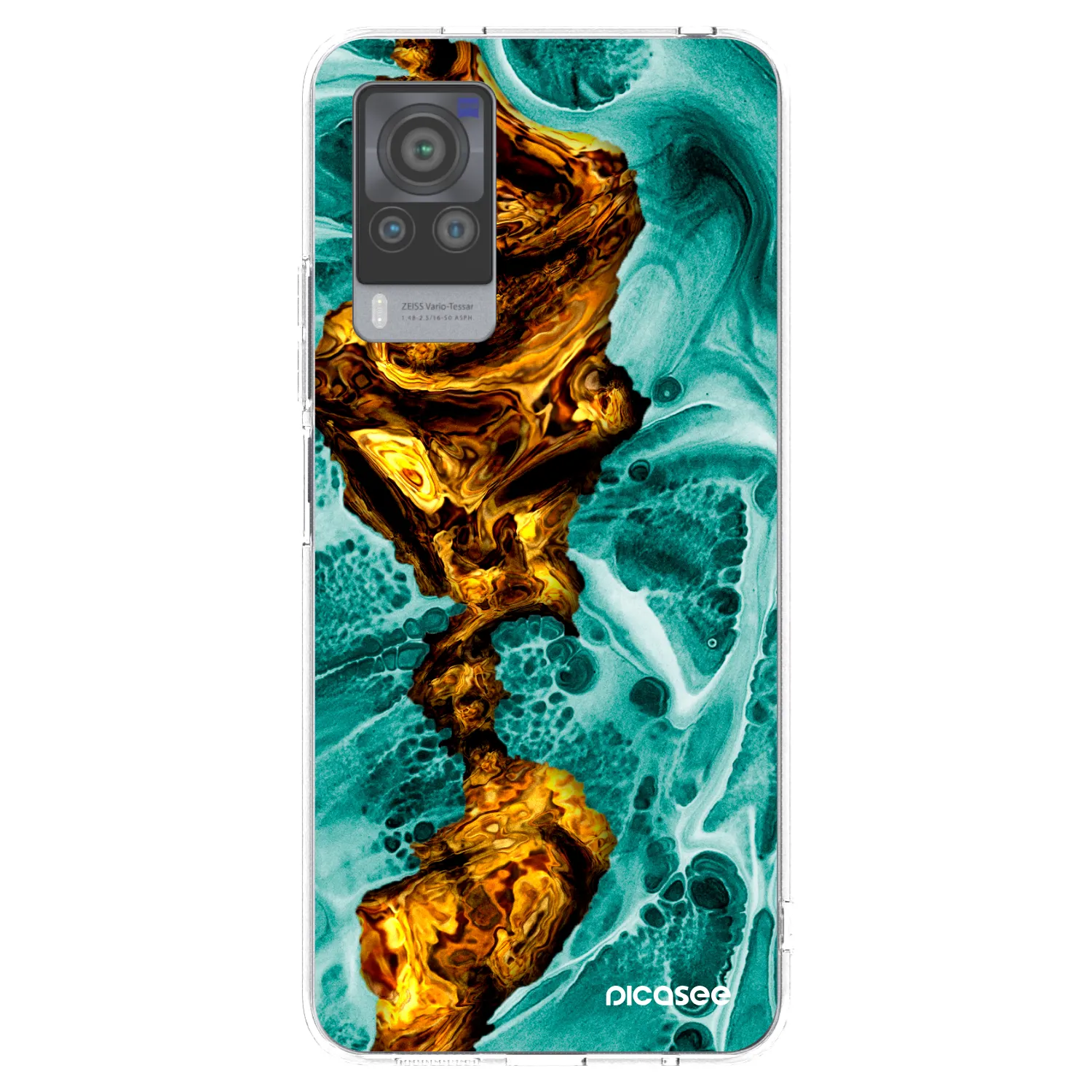 Picasee Vivo X60 Pro 5G Hülle - Transparentes Silikon - Goldsky