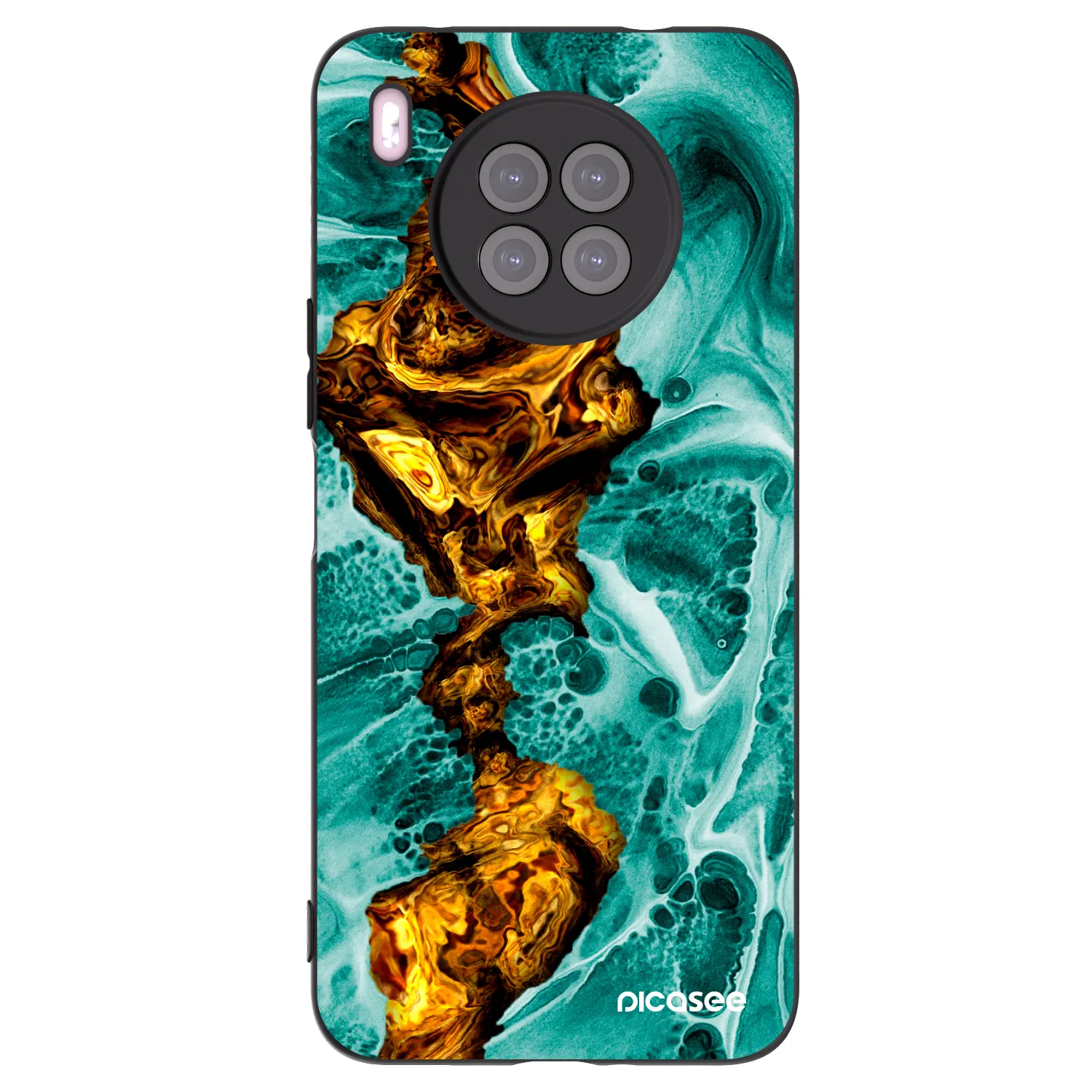 Picasee Huawei Nova 8i Hülle - Schwarzes Silikon - Goldsky