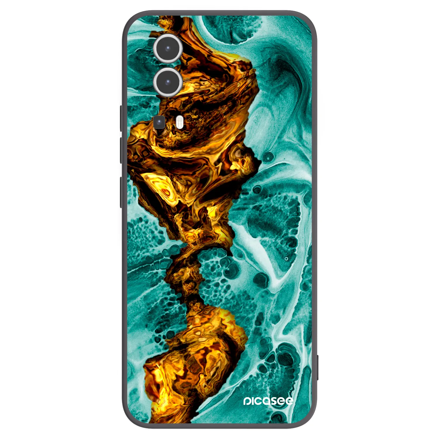 Picasee Vivo Y72 5G Hülle - Schwarzes Silikon - Goldsky
