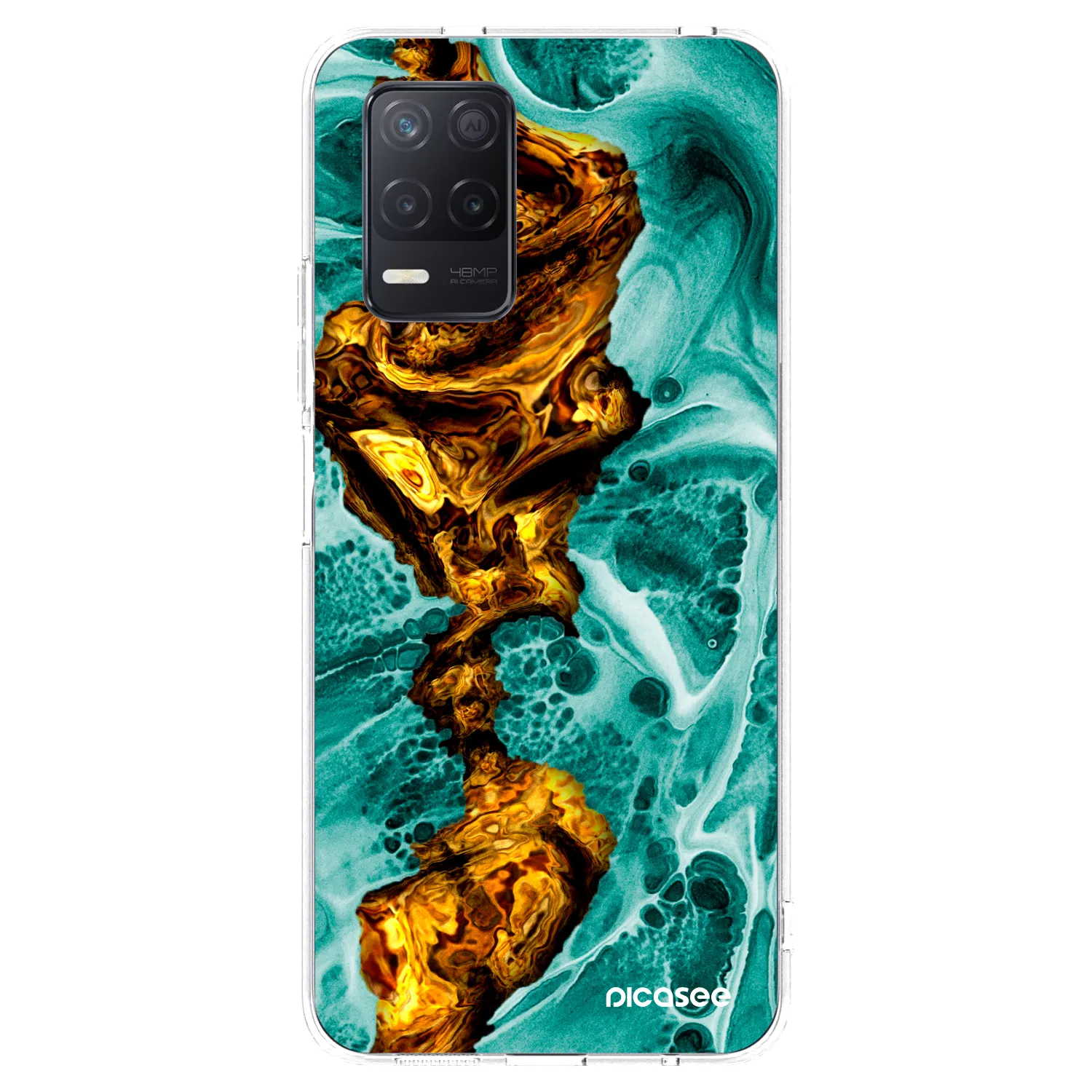 Picasee Realme 8 5G Hülle - Transparentes Silikon - Goldsky