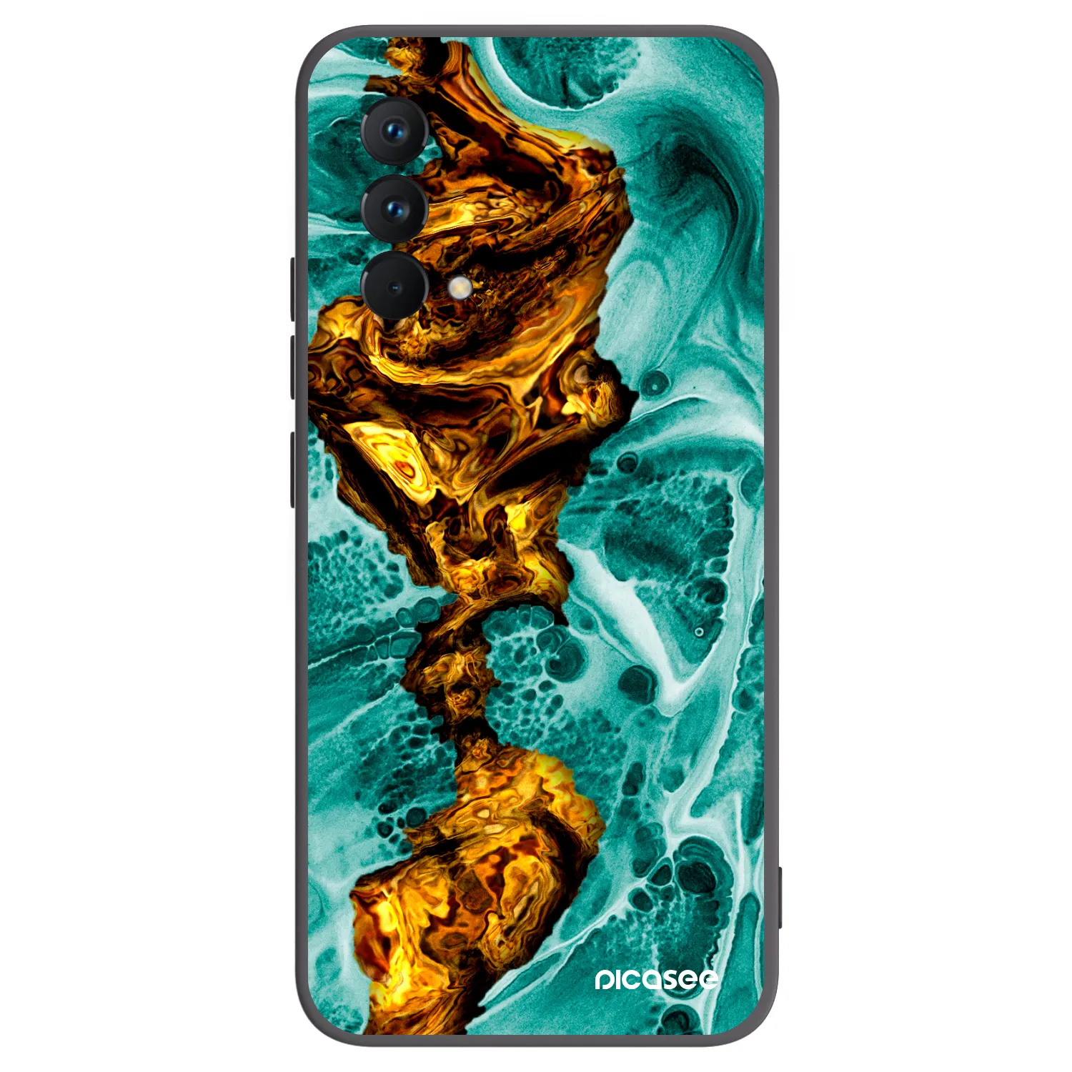 Picasee Realme GT Master Edition 5G Hülle - Schwarzes Silikon - Goldsky