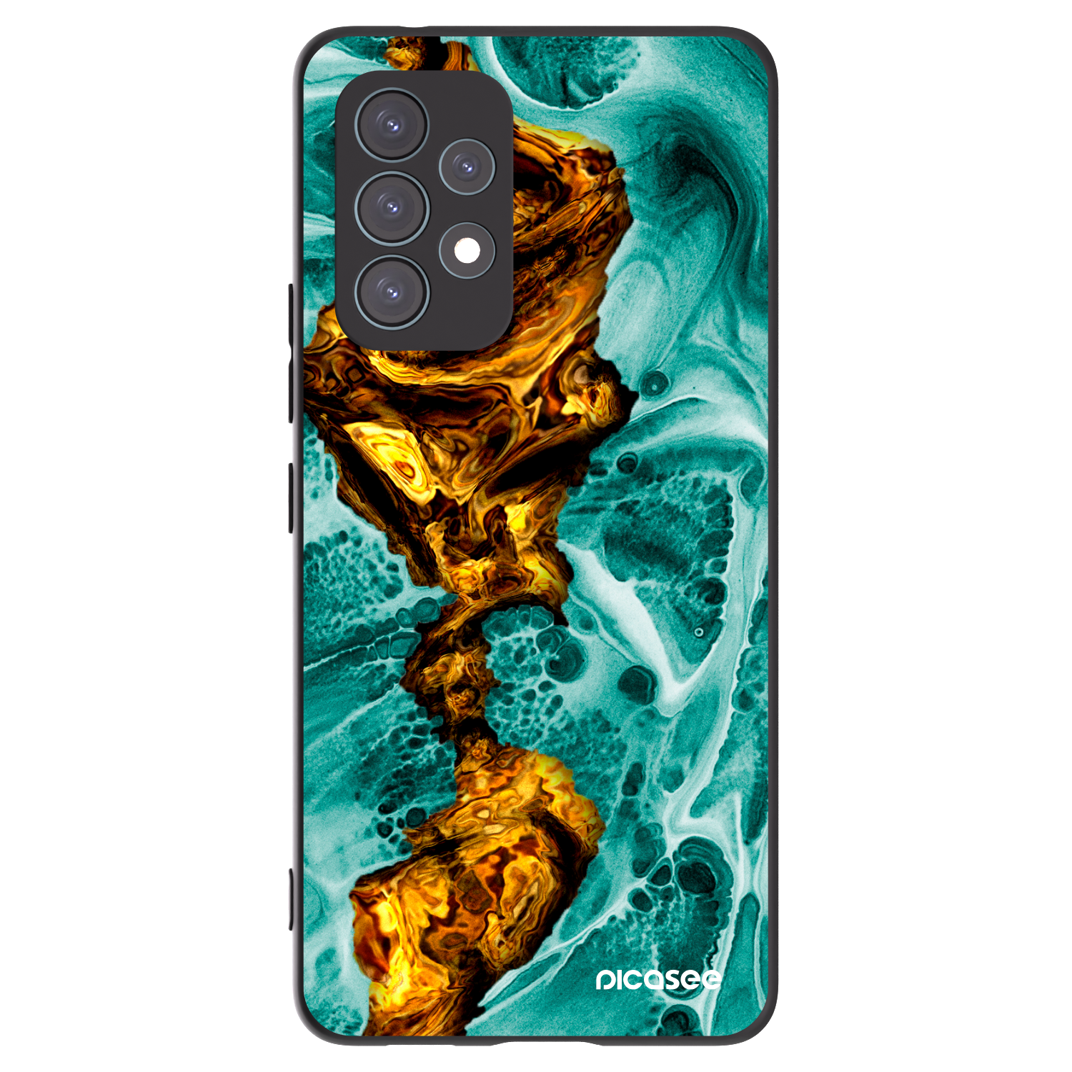 Picasee Samsung Galaxy A53 5G A536 Hülle - Schwarzes Silikon - Goldsky