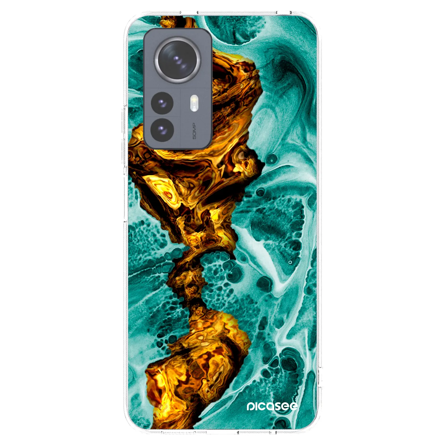 Picasee Xiaomi 12 Pro Hülle - Transparentes Silikon - Goldsky