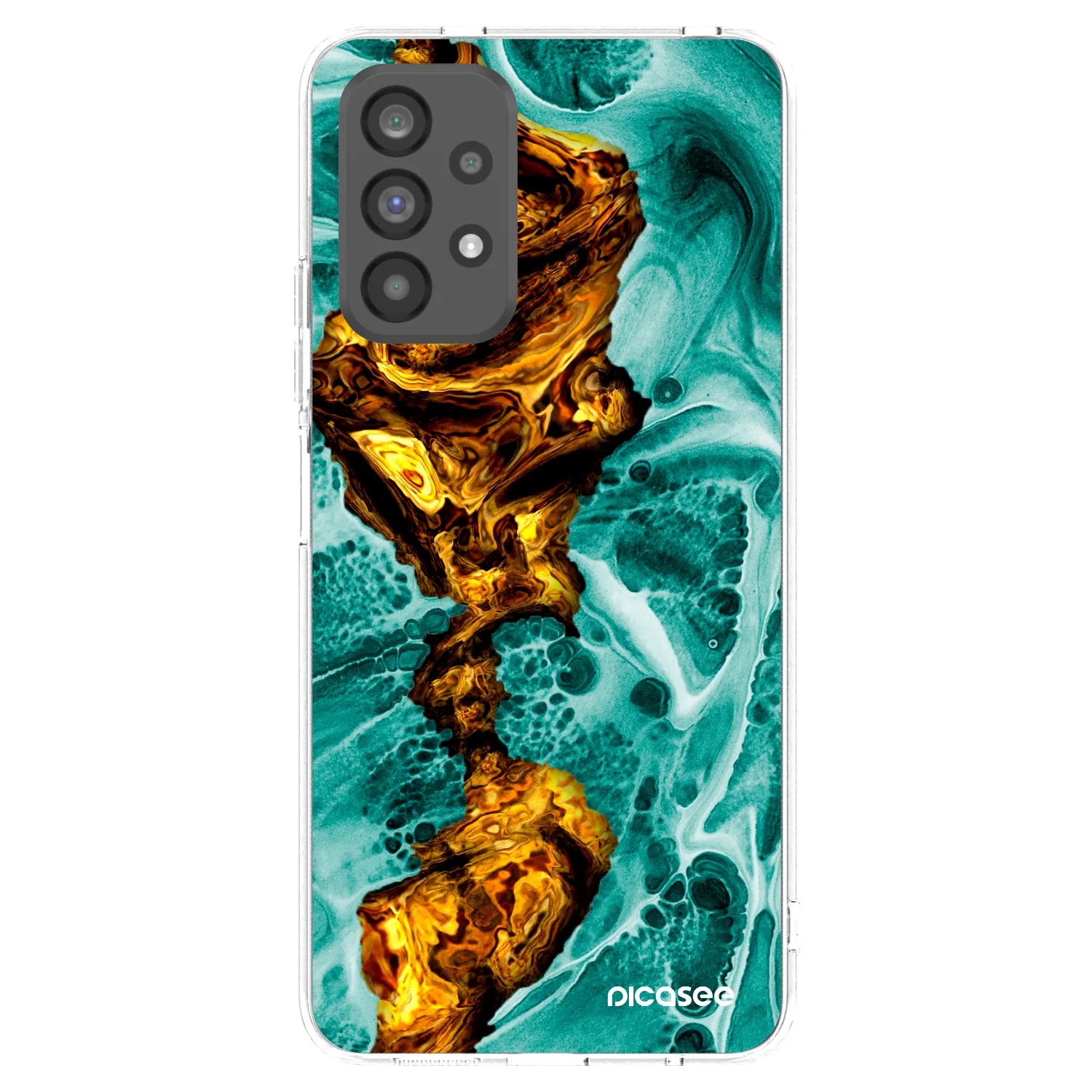 Picasee Samsung Galaxy A73 5G Hülle - Transparentes Silikon - Goldsky