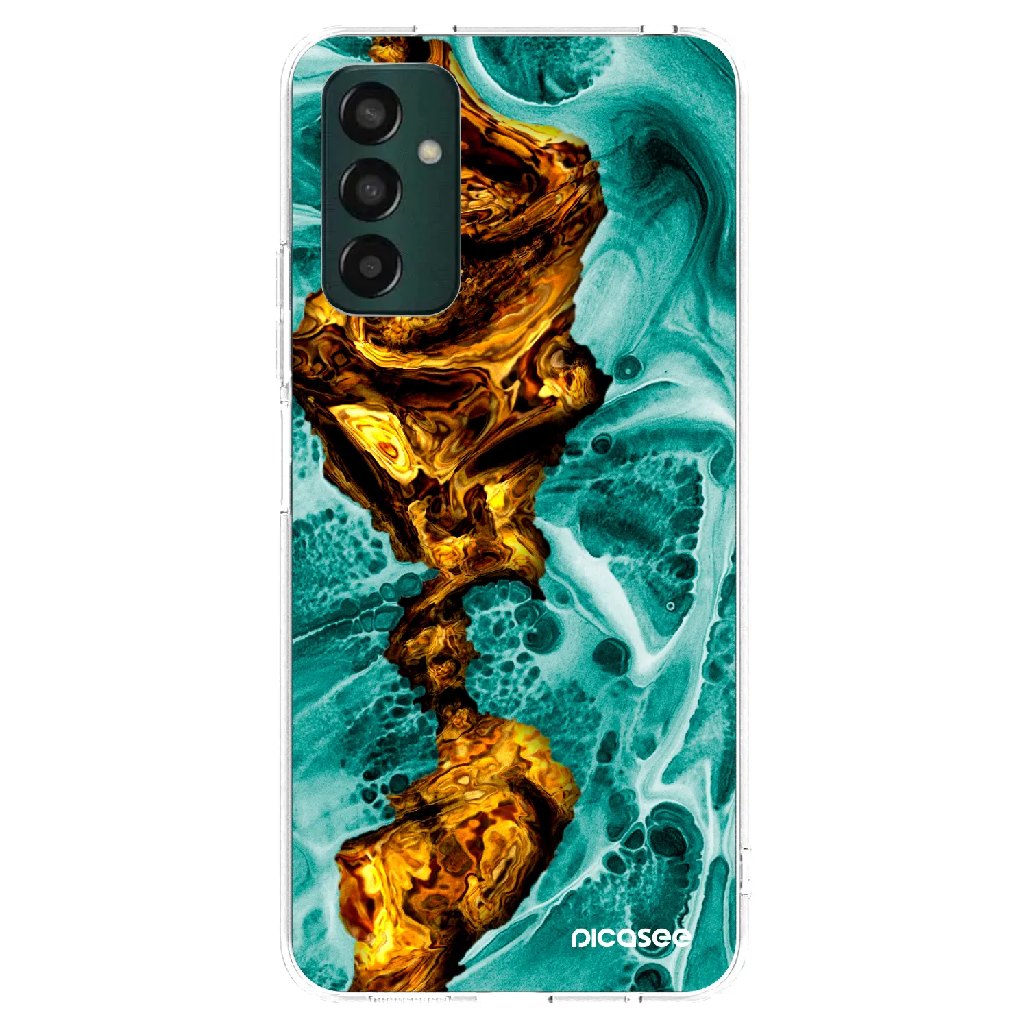 Picasee Samsung Galaxy M23 5G Hülle - Transparentes Silikon - Goldsky