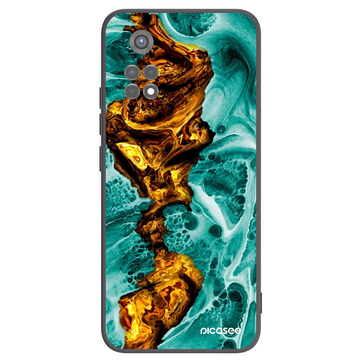 Picasee Xiaomi Redmi Note 11S 5G Hülle - Schwarzes Silikon - Goldsky