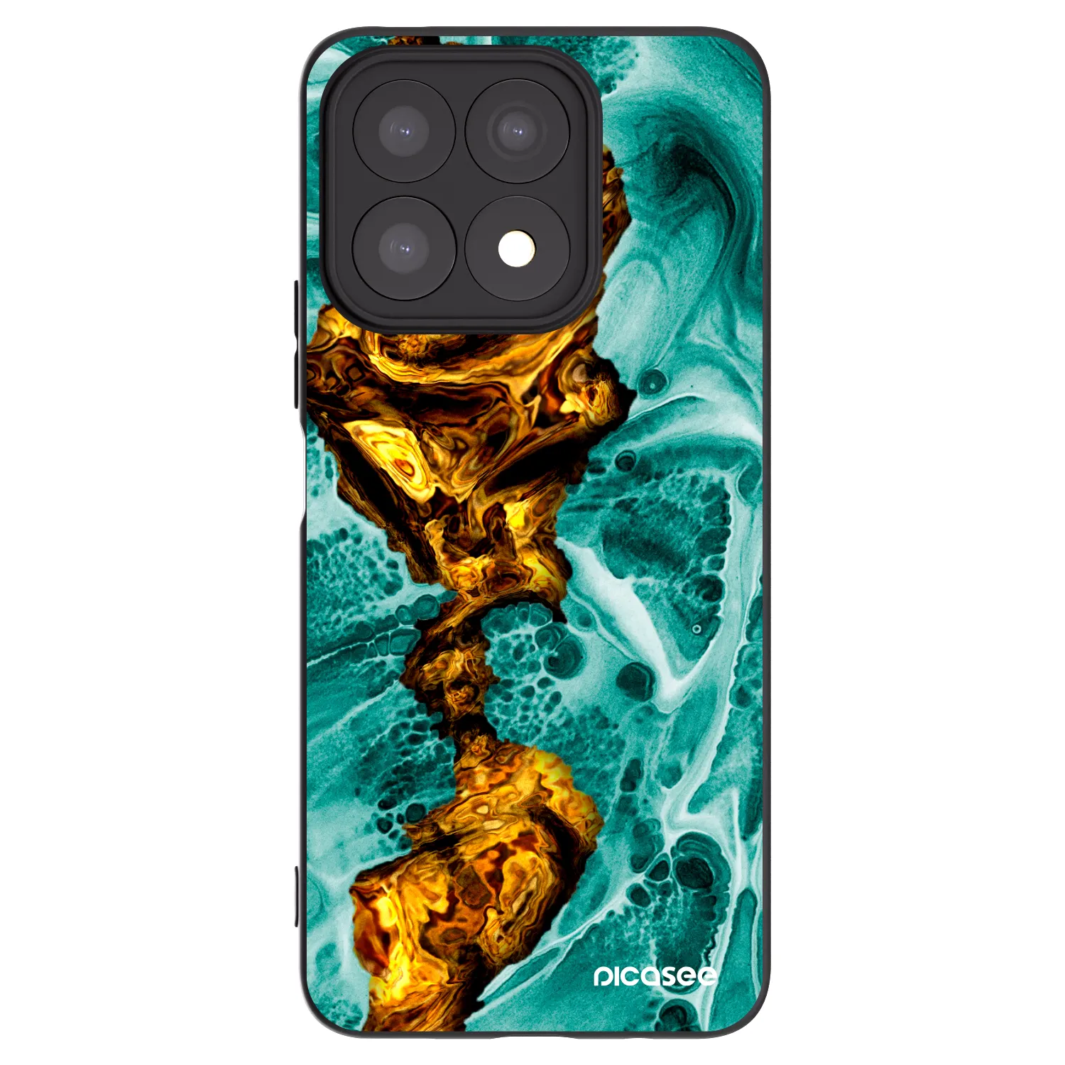 Picasee Honor X8a Hülle - Schwarzes Silikon - Goldsky