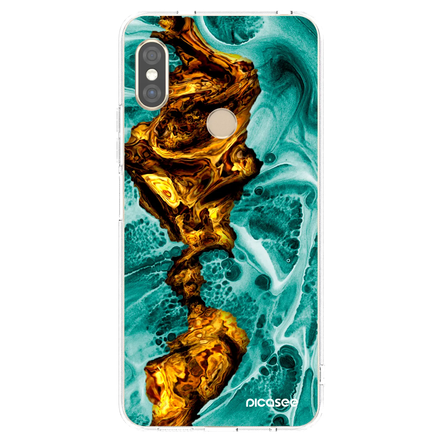 Picasee Xiaomi Redmi Note 5 Global Hülle - Transparentes Silikon - Goldsky